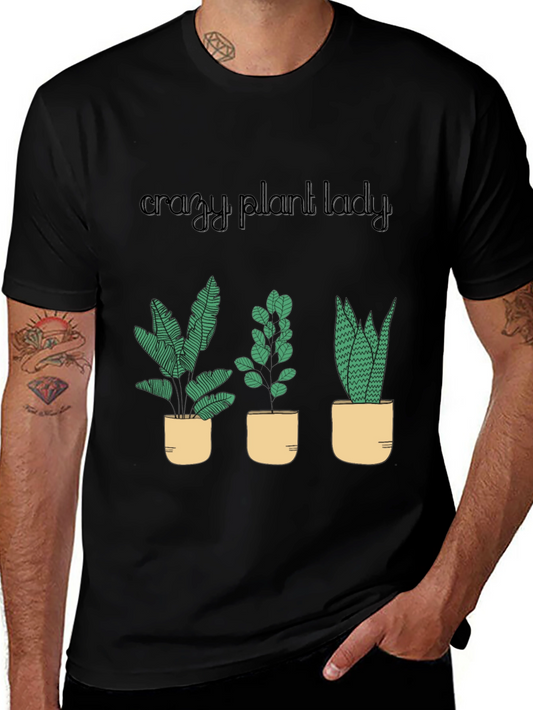 Crazy Plant Lady T-Shirt - Black Cotton Blend