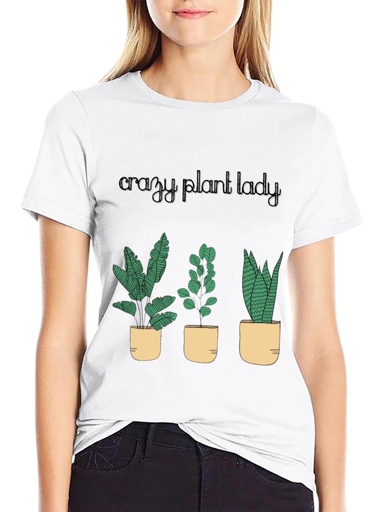 Crazy Plant Lady T-Shirt - Black Cotton Blend