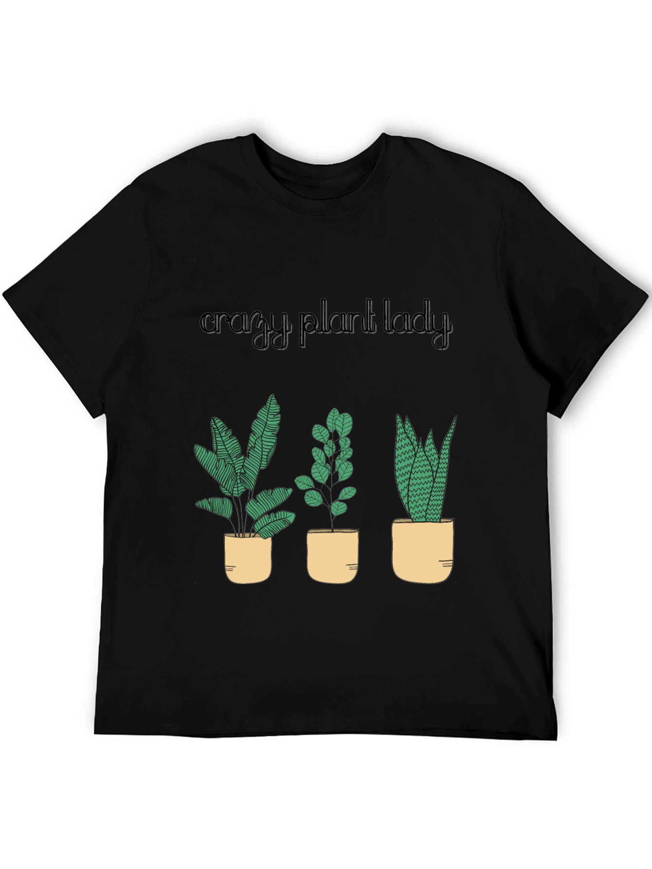 Crazy Plant Lady T-Shirt - Black Cotton Blend