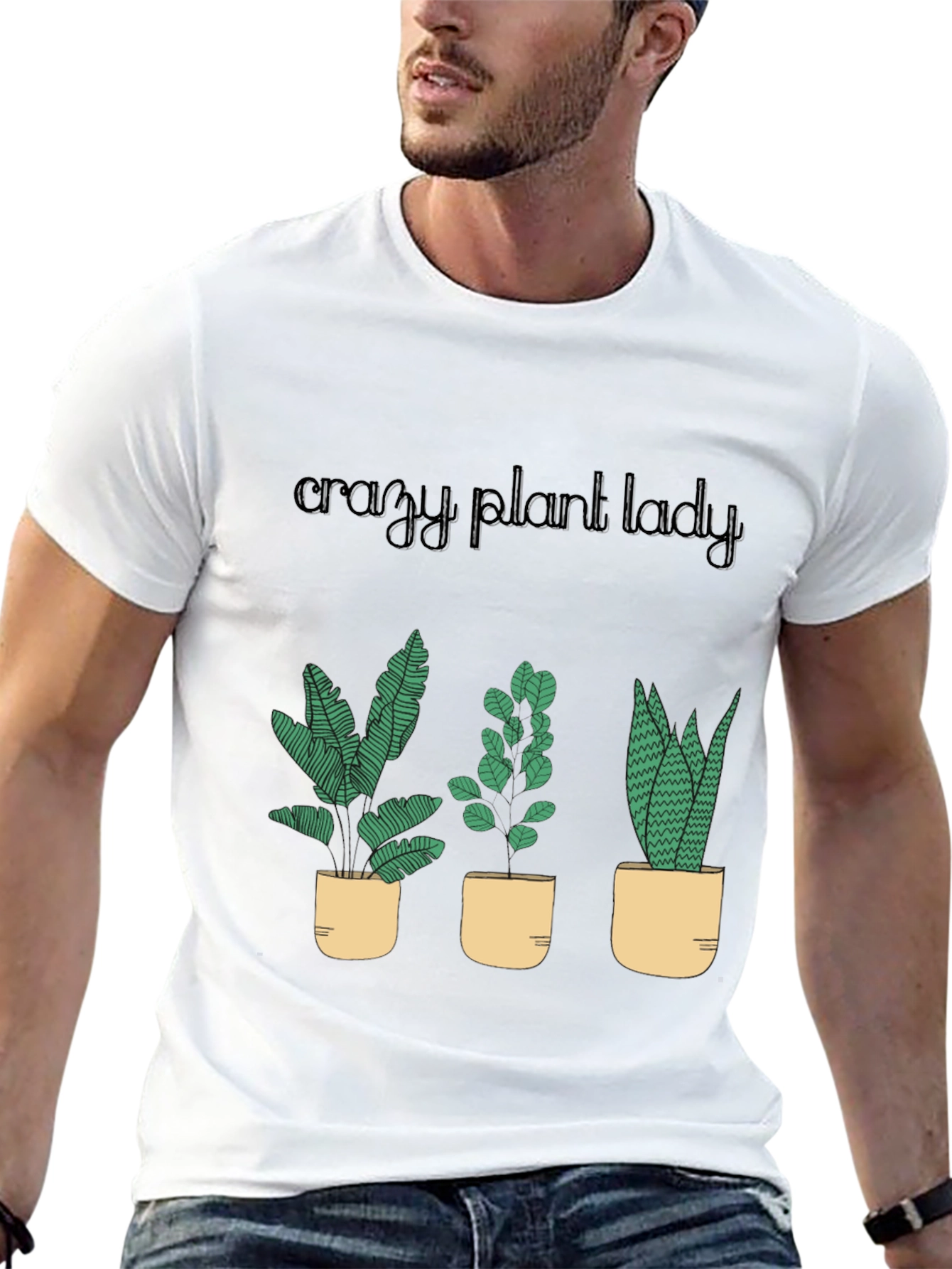 Crazy Plant Lady T-Shirt - Black Cotton Blend