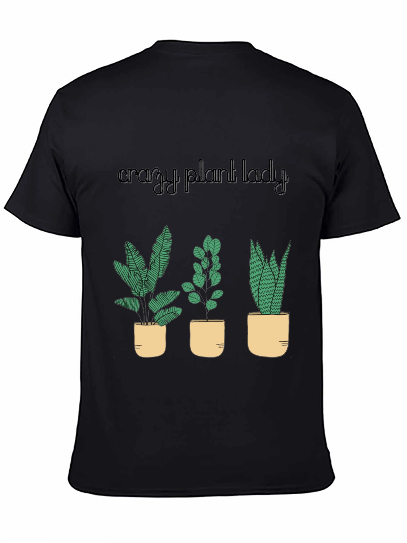 Crazy Plant Lady T-Shirt - Black Cotton Blend