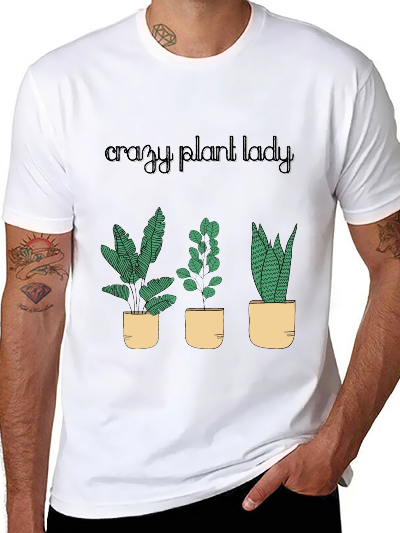 Crazy Plant Lady T-Shirt - Black Cotton Blend