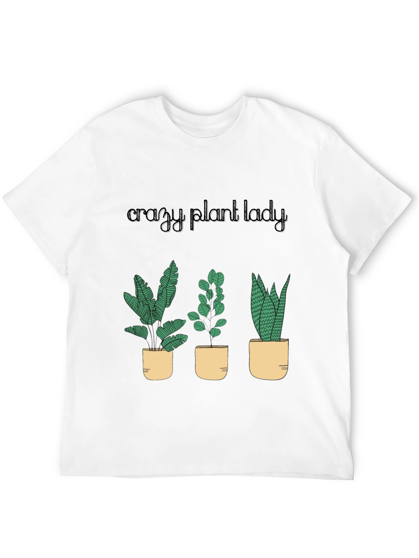 Crazy Plant Lady T-Shirt - Black Cotton Blend