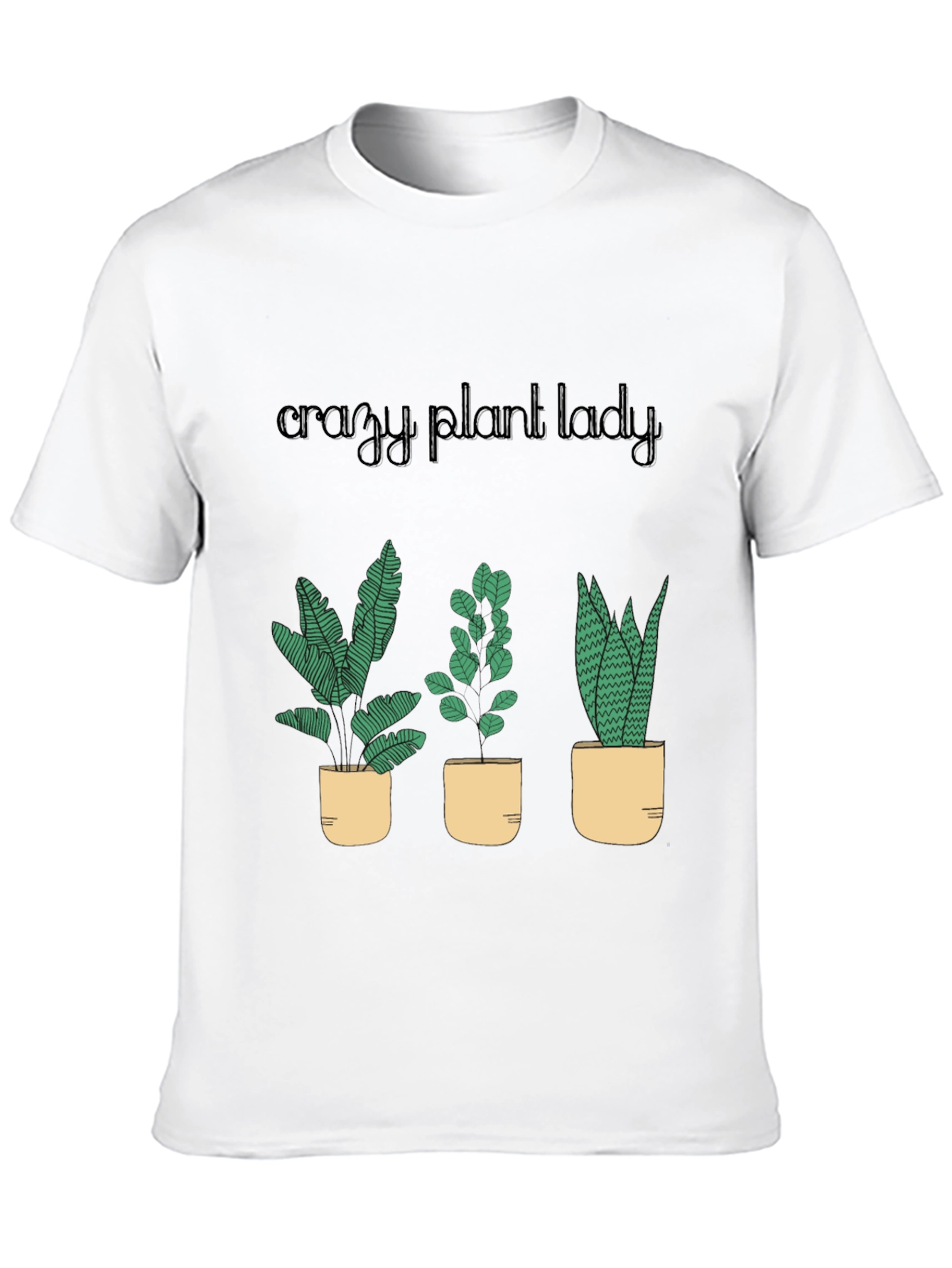Crazy Plant Lady T-Shirt - Black Cotton Blend