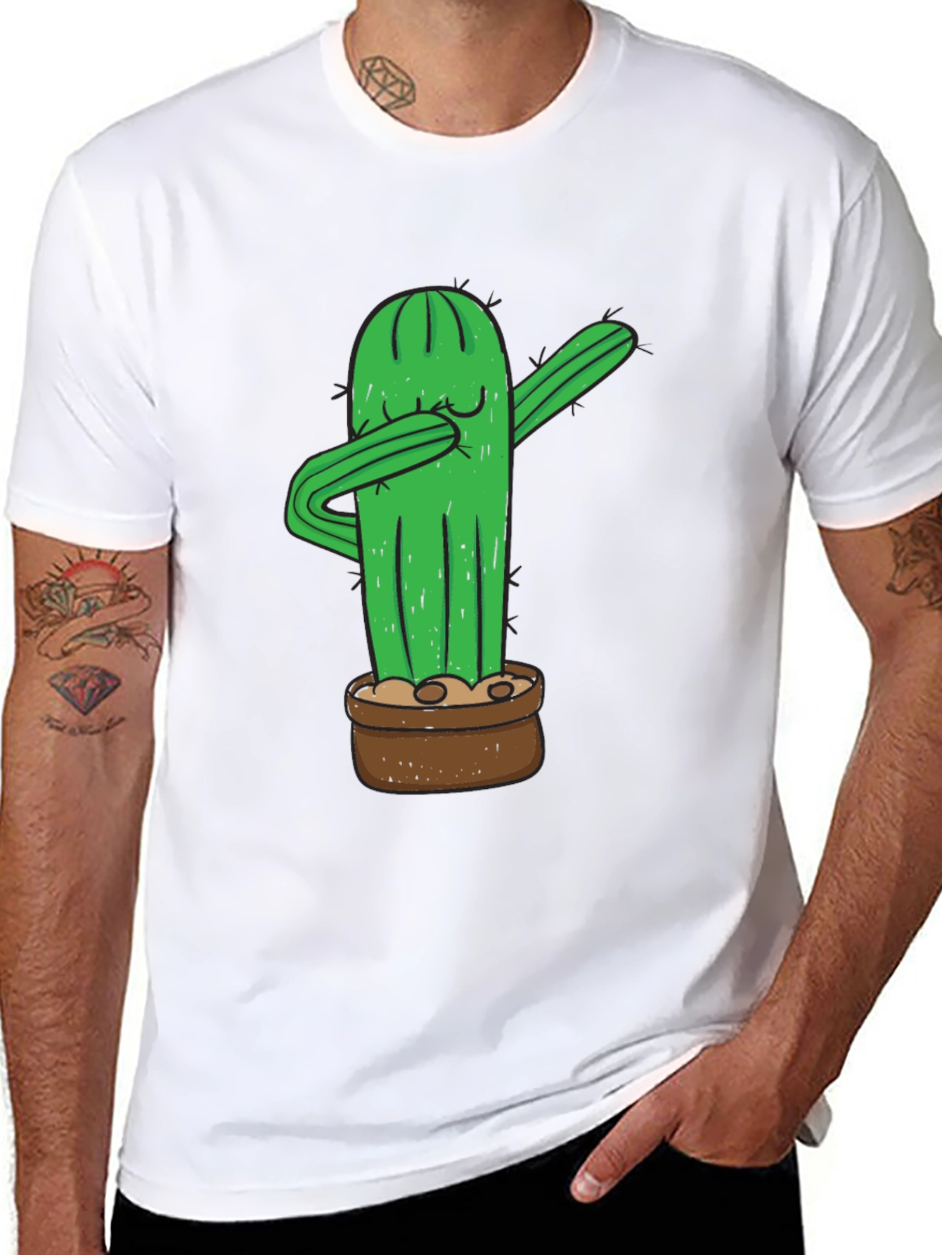Dabbing Cactus Graphic Tee - Funny Plant Lover Shirt