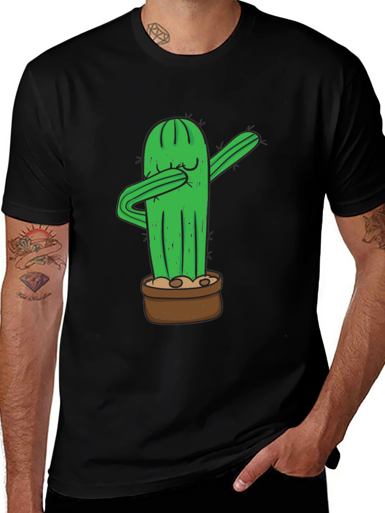 Dabbing Cactus Graphic Tee - Funny Plant Lover Shirt
