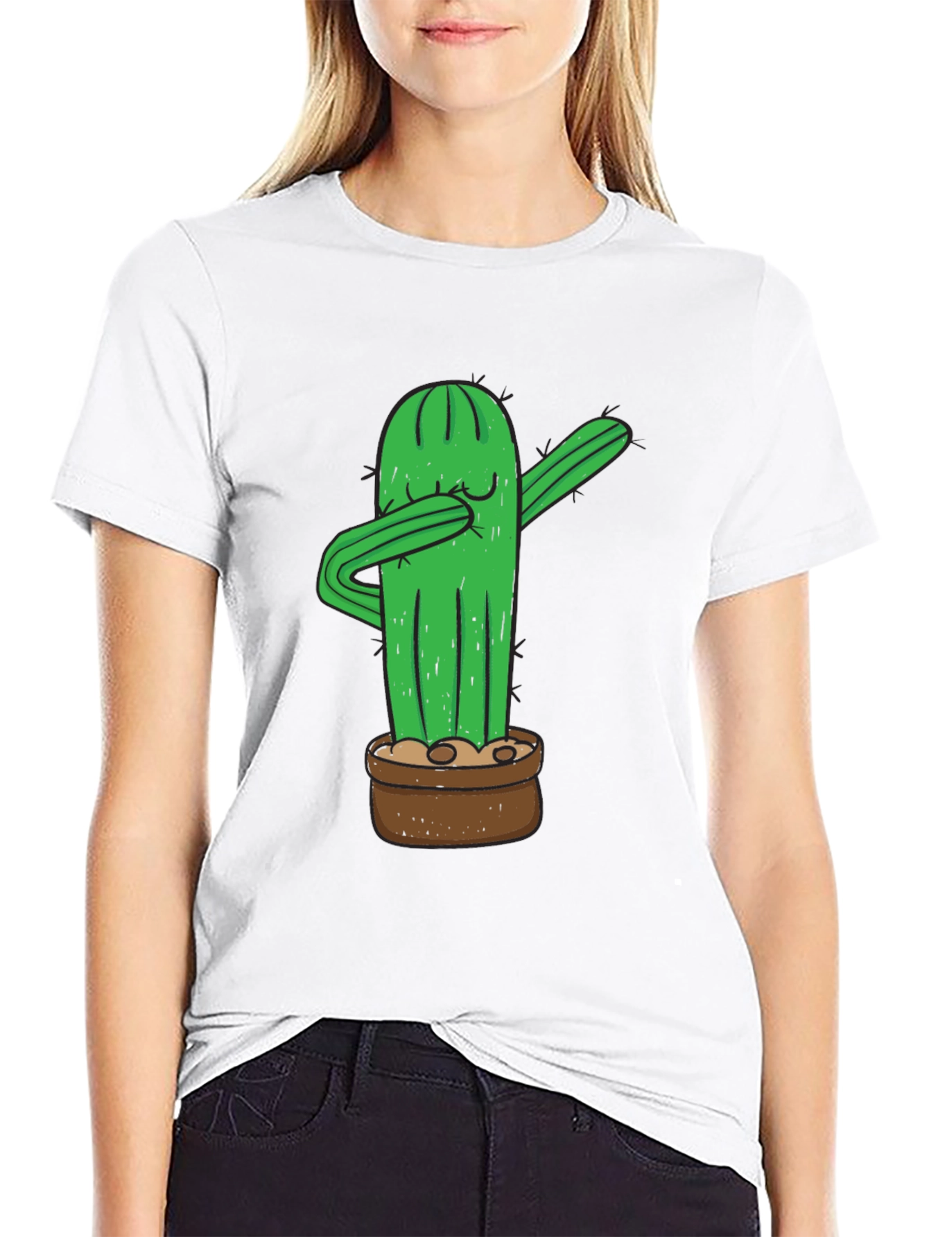 Dabbing Cactus Graphic Tee - Funny Plant Lover Shirt