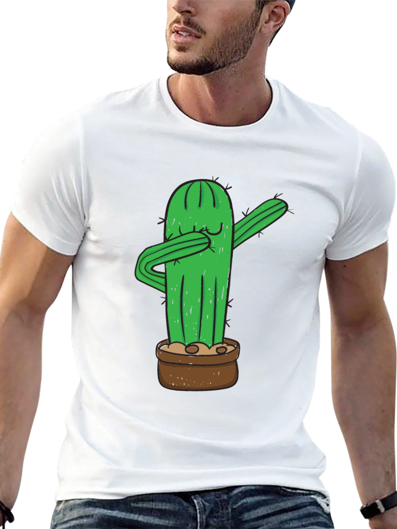 Dabbing Cactus Graphic Tee - Funny Plant Lover Shirt