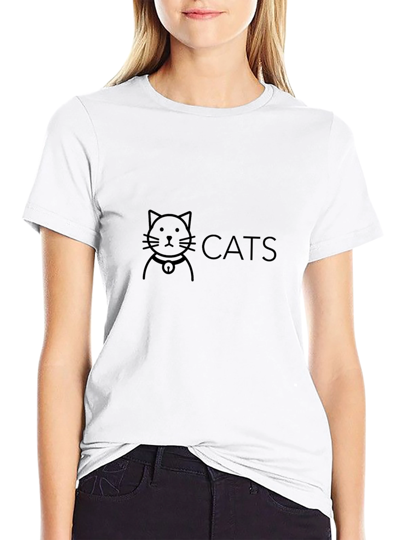 Cats Graphic T-Shirt - Black Cotton Tee