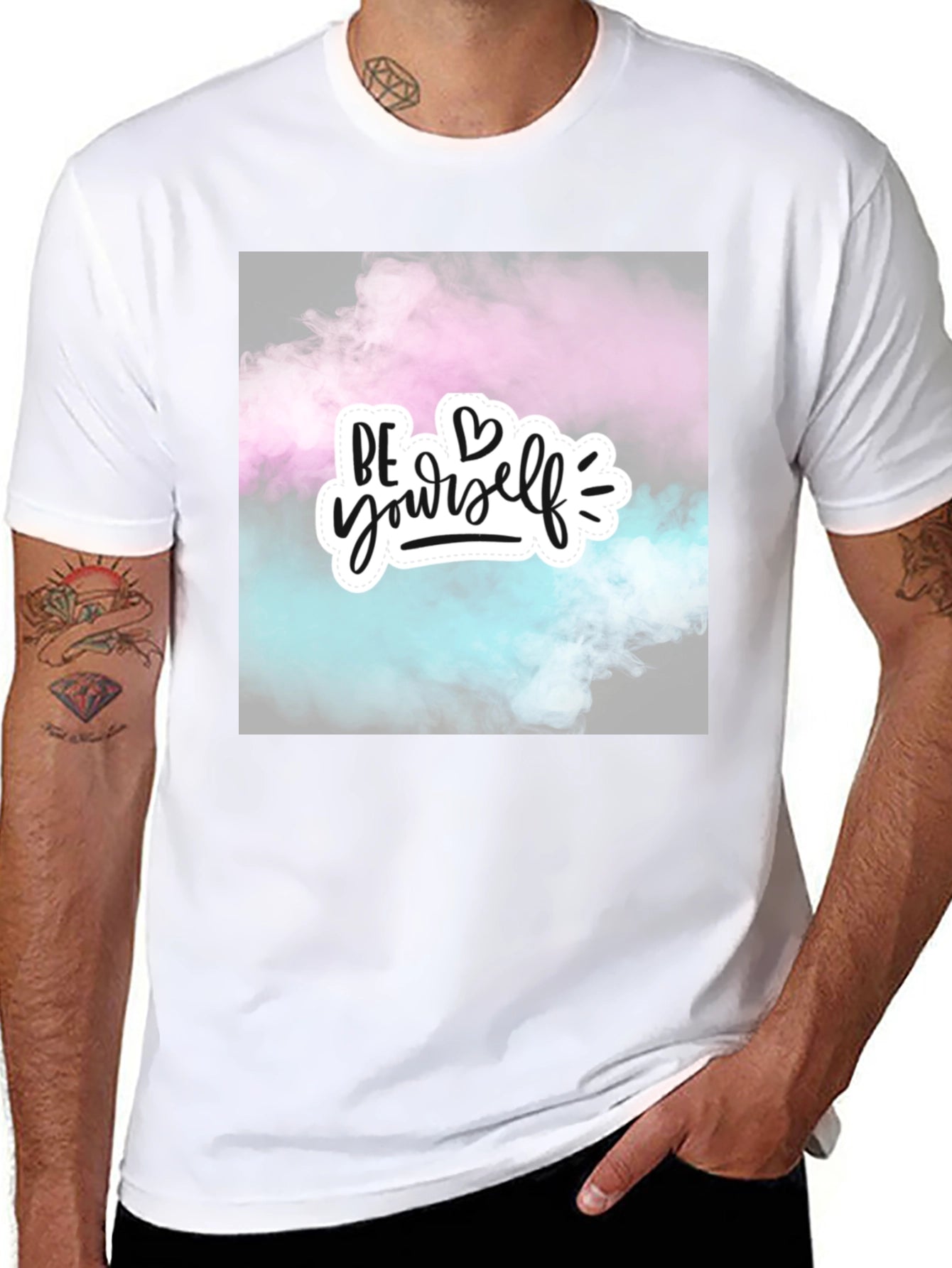 Be Yourself Graphic Tee - Stylish Black Cotton T-Shirt