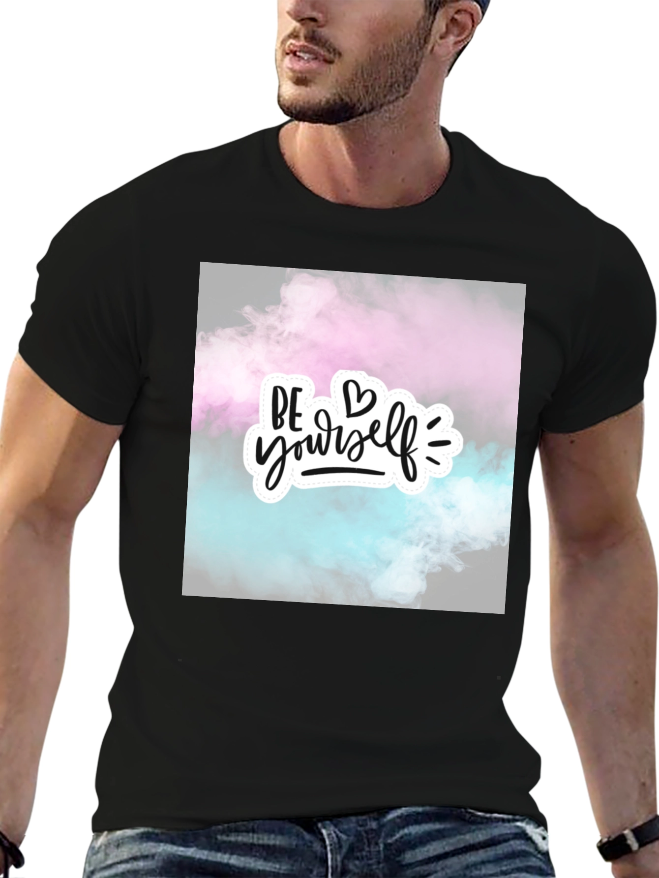 Be Yourself Graphic Tee - Stylish Black Cotton T-Shirt