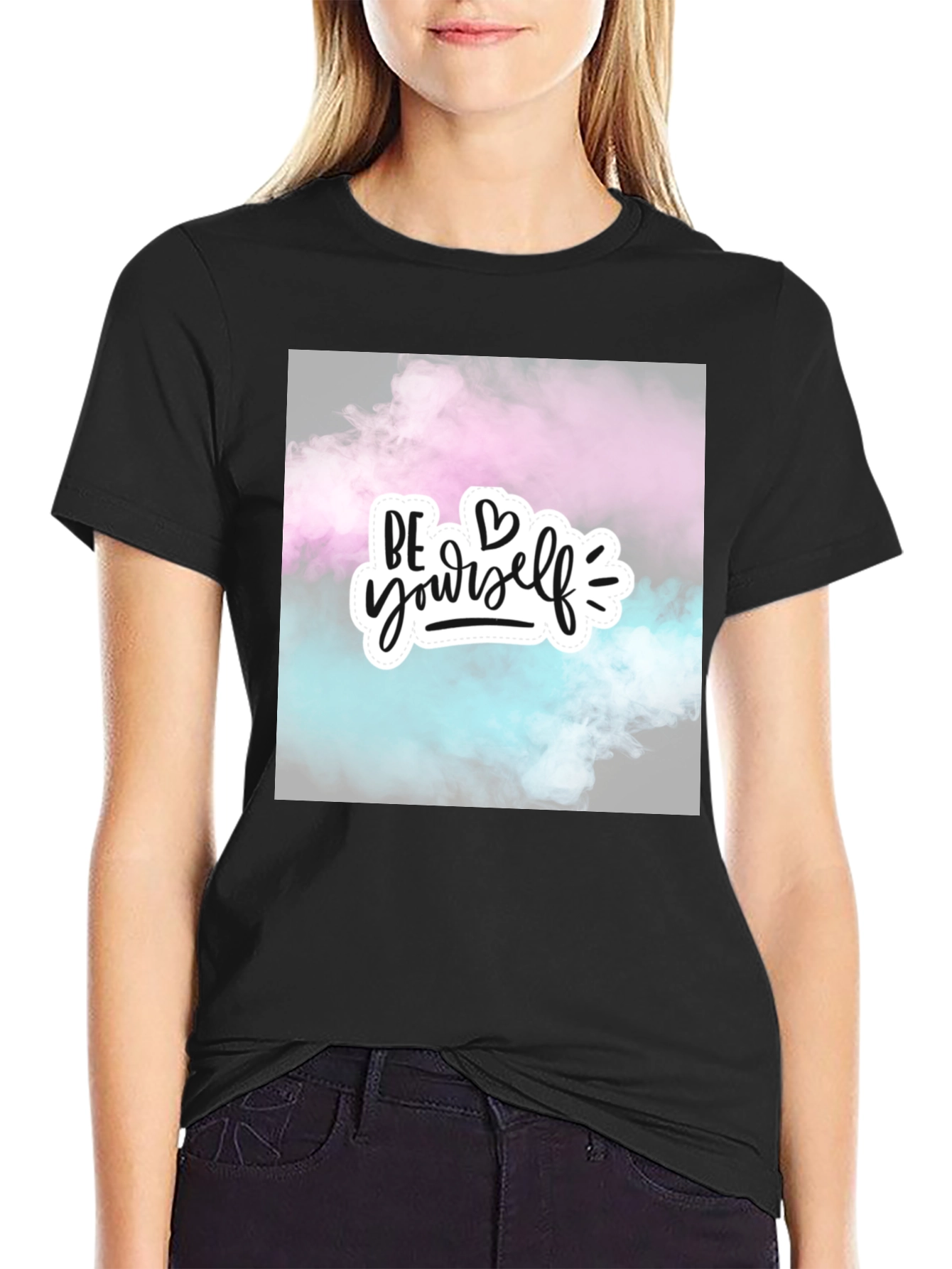 Be Yourself Graphic Tee - Stylish Black Cotton T-Shirt