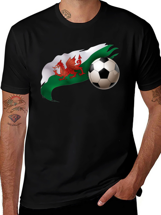 Wales Football Graphic Black T-Shirt