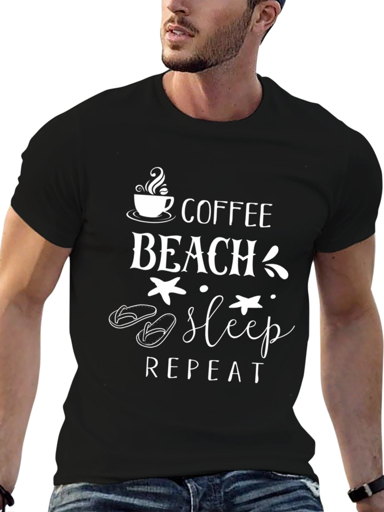 Coffee Beach Sleep Repeat Graphic Tee