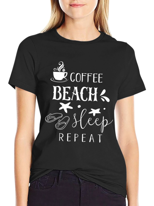Coffee Beach Sleep Repeat Graphic Tee