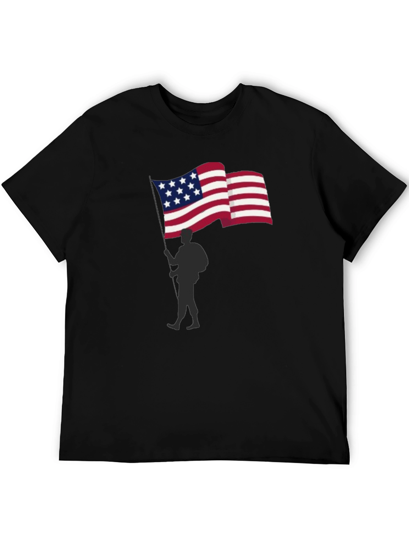 USA Flag Soldier Graphic T-Shirt Patriotic Tee