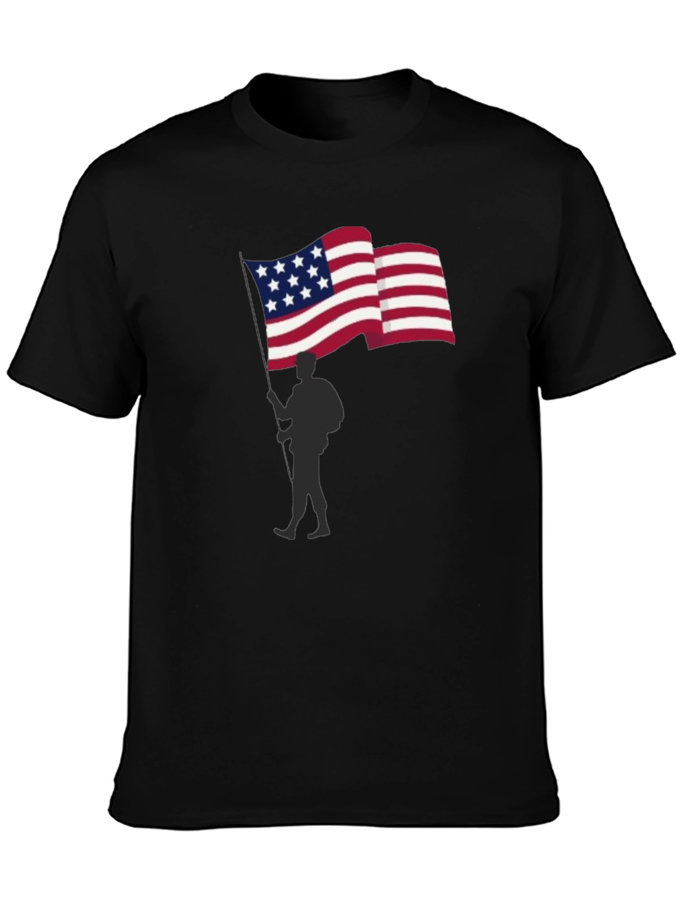 USA Flag Soldier Graphic T-Shirt Patriotic Tee