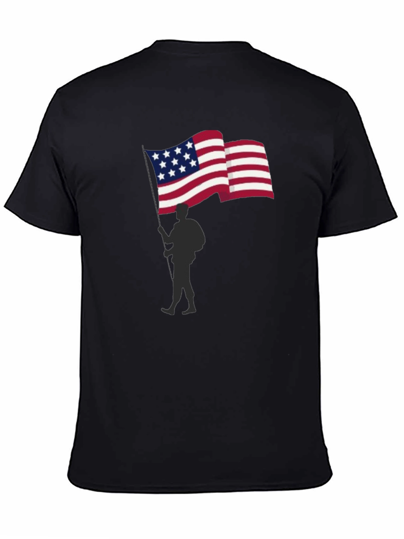 USA Flag Soldier Graphic T-Shirt Patriotic Tee
