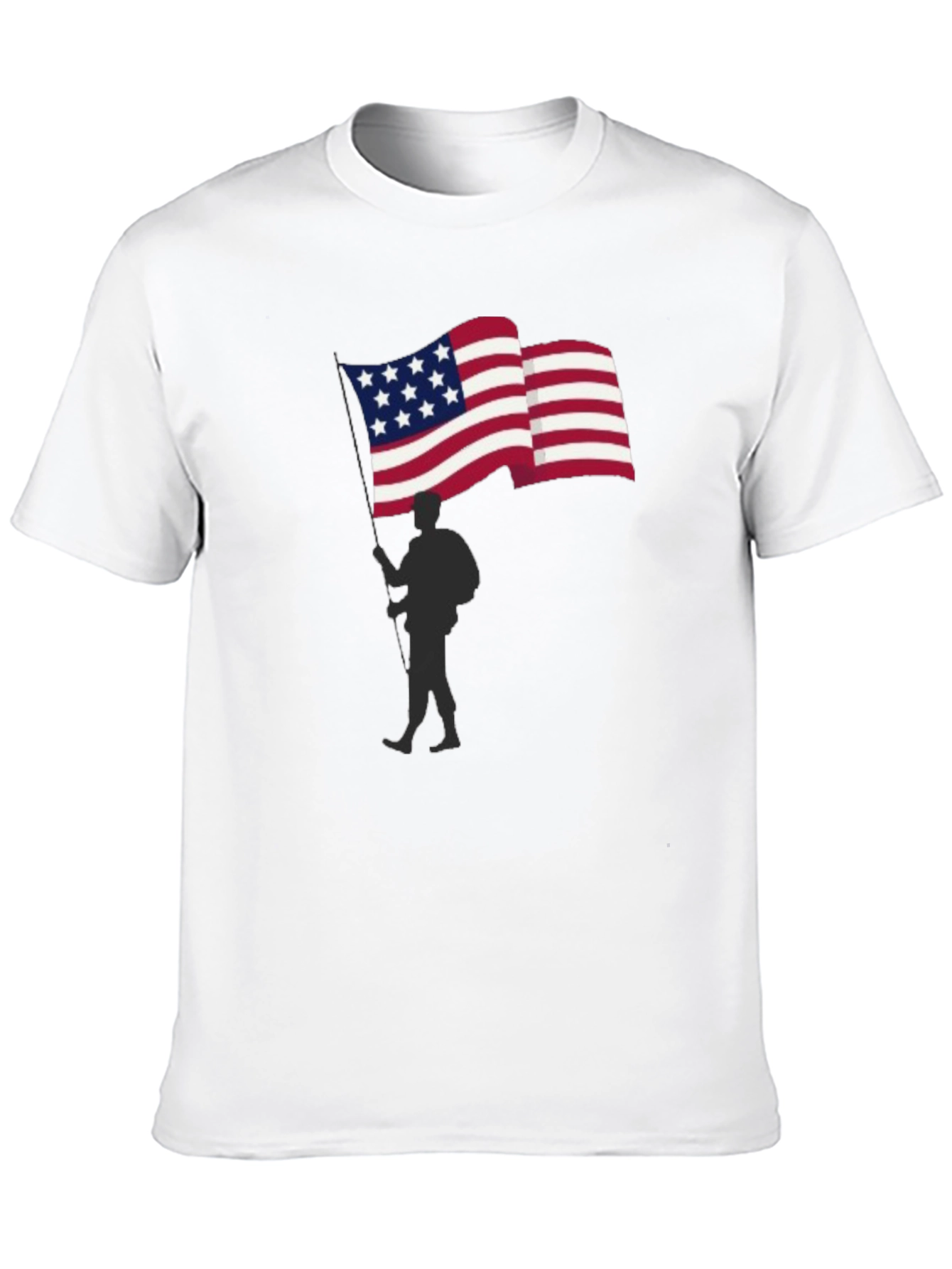 USA Flag Soldier Graphic T-Shirt Patriotic Tee