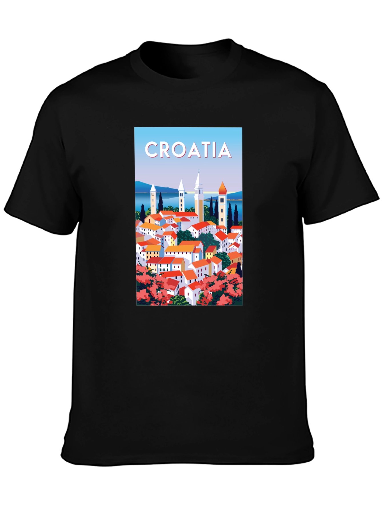 Croatia Travel Poster Graphic T-Shirt