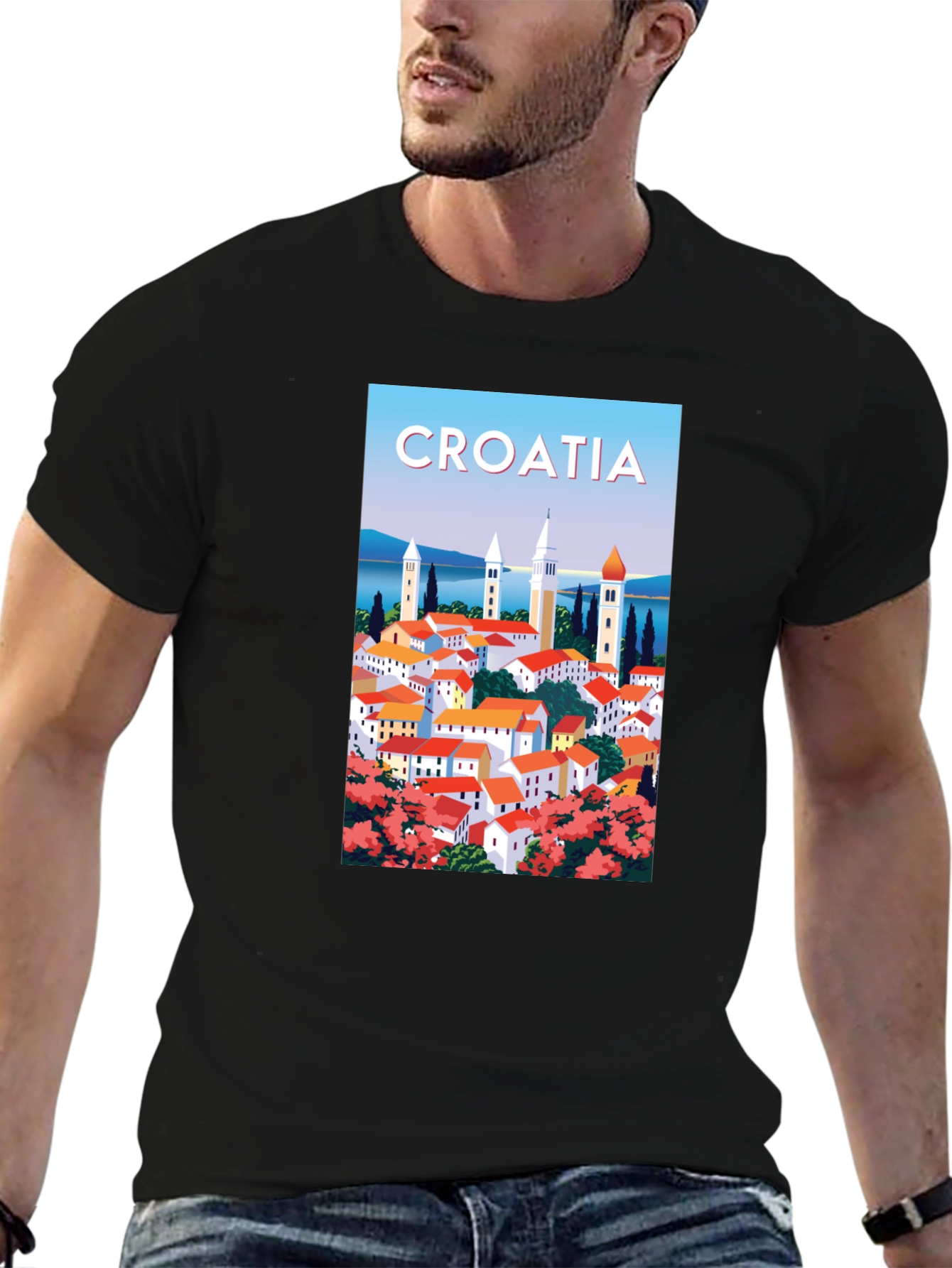 Croatia Travel Poster Graphic T-Shirt