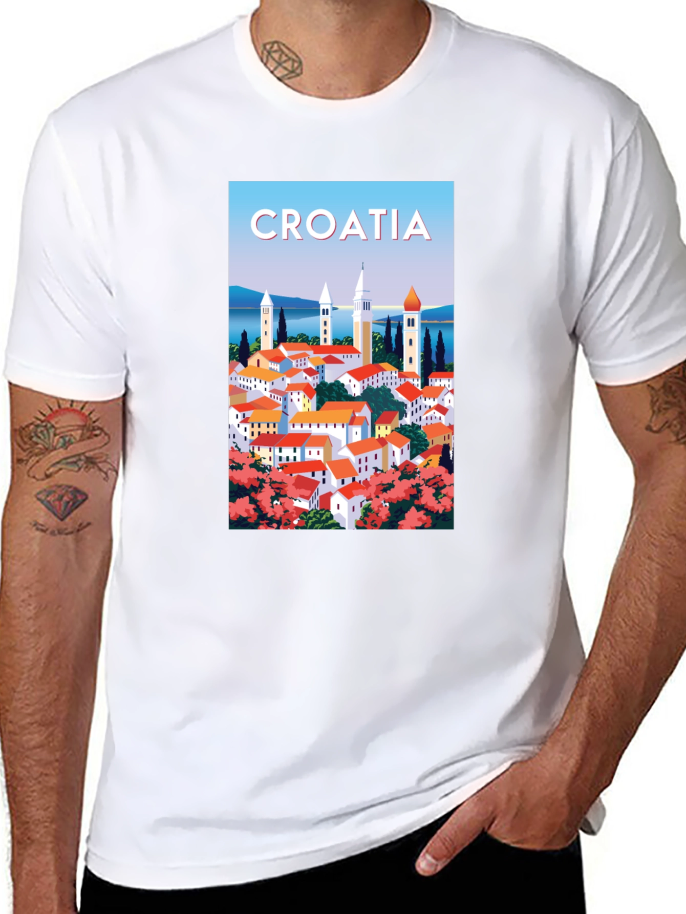 Croatia Travel Poster Graphic T-Shirt
