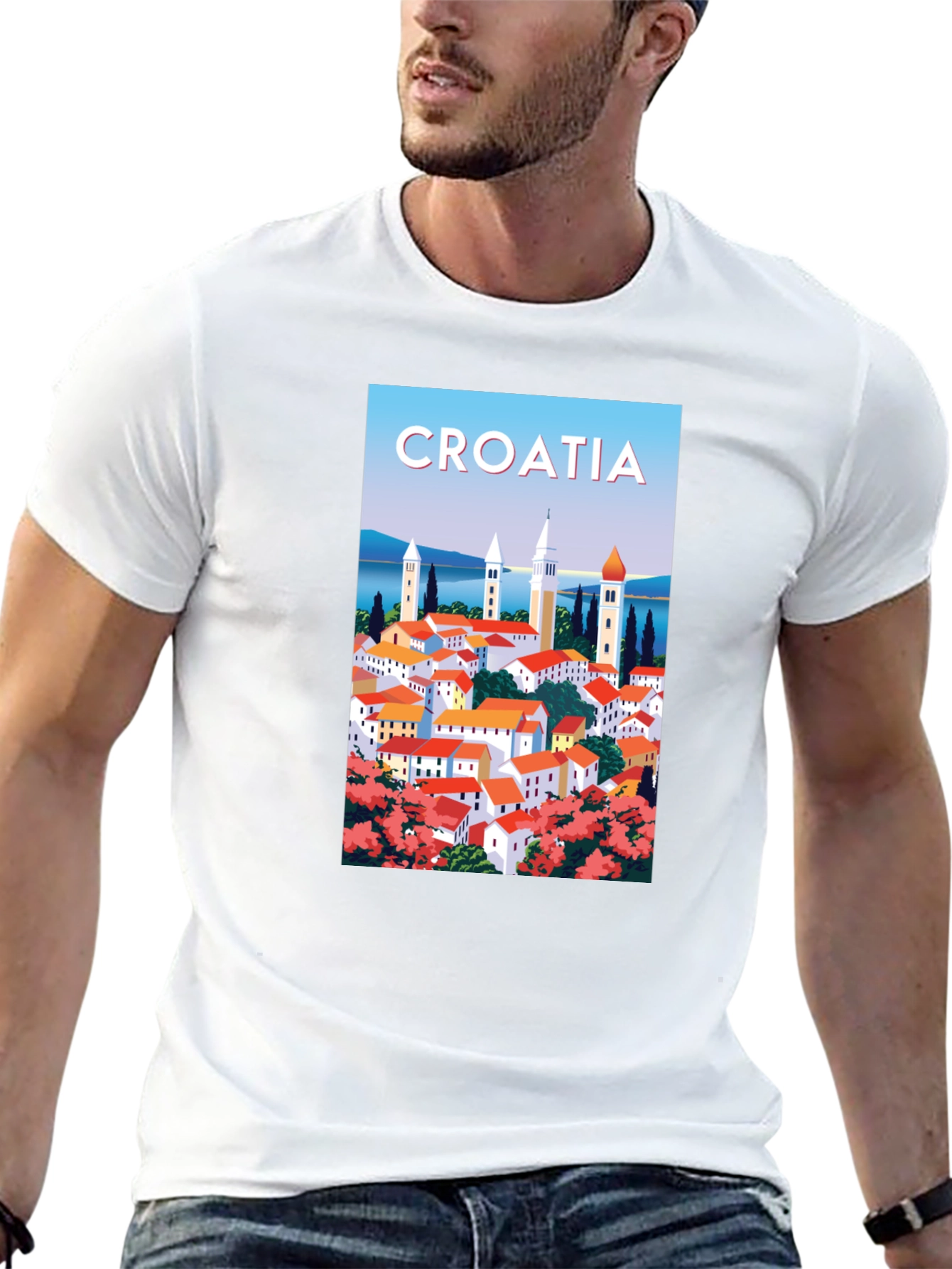Croatia Travel Poster Graphic T-Shirt