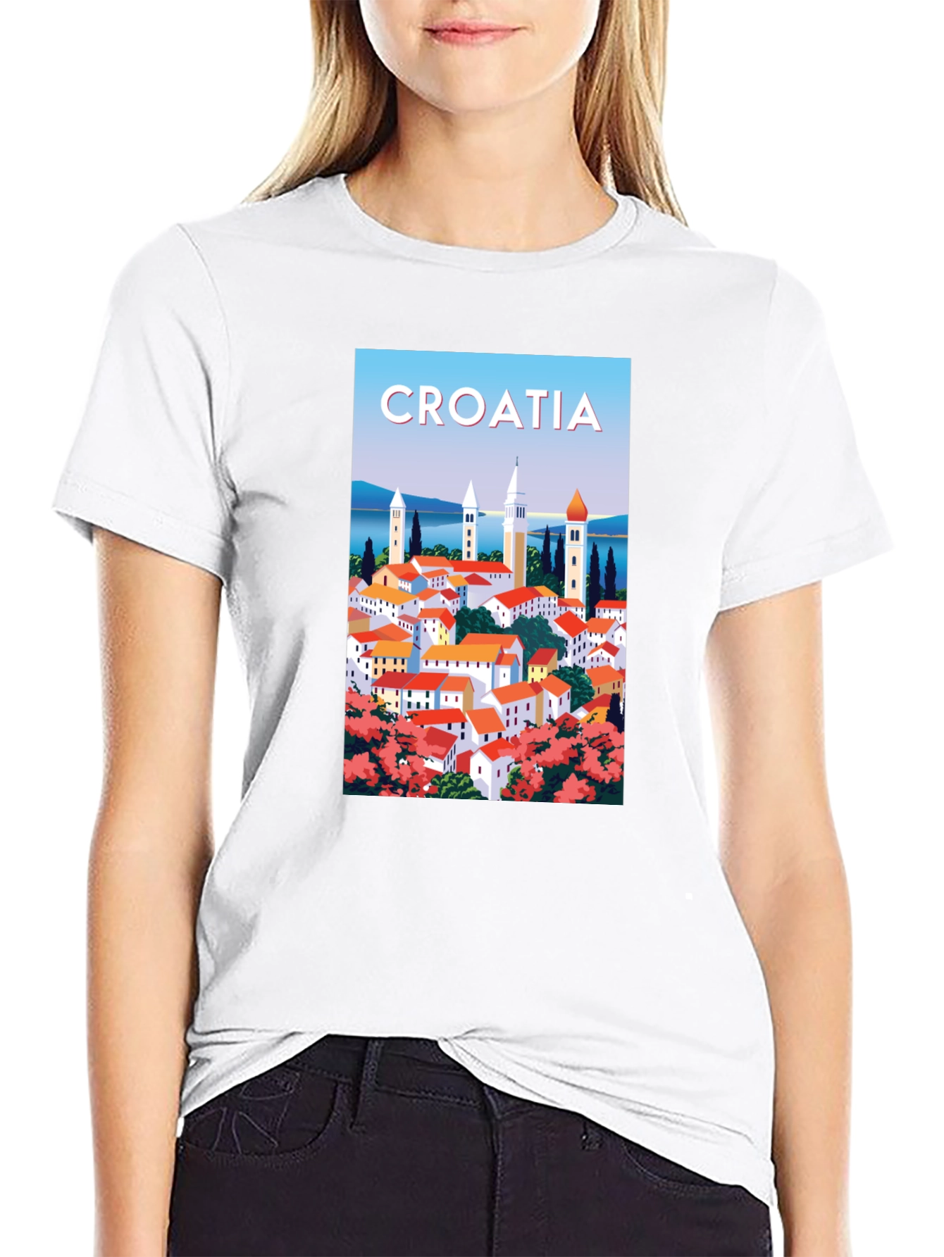 Croatia Travel Poster Graphic T-Shirt
