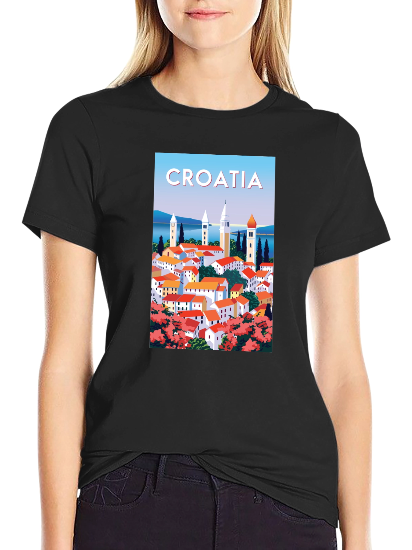 Croatia Travel Poster Graphic T-Shirt