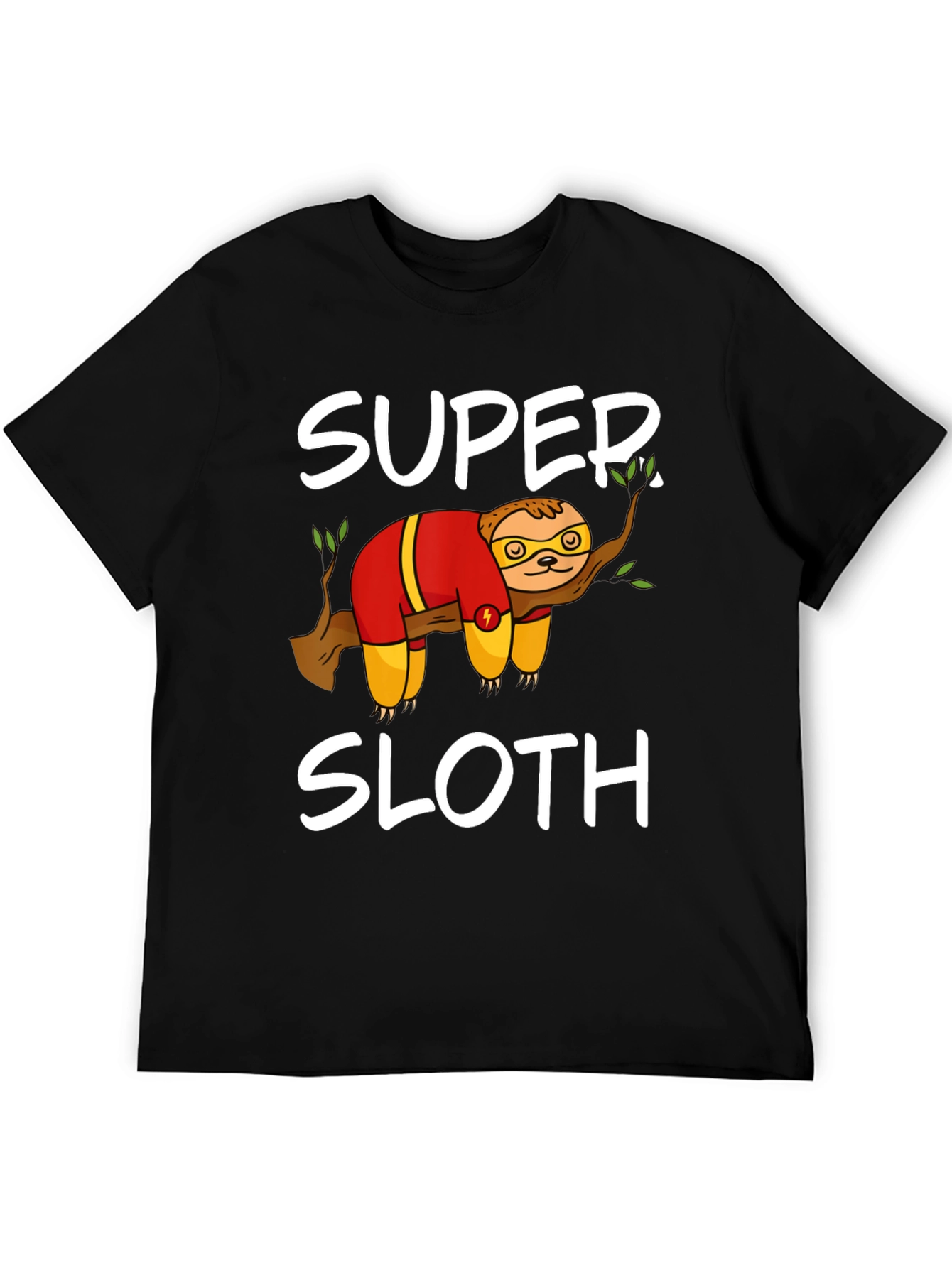 Super Sloth Graphic Tee - Black Cotton Blend