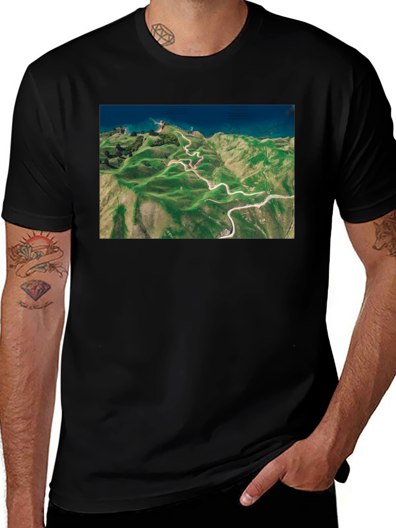 Scenic Route Tee - Black Cotton T-Shirt