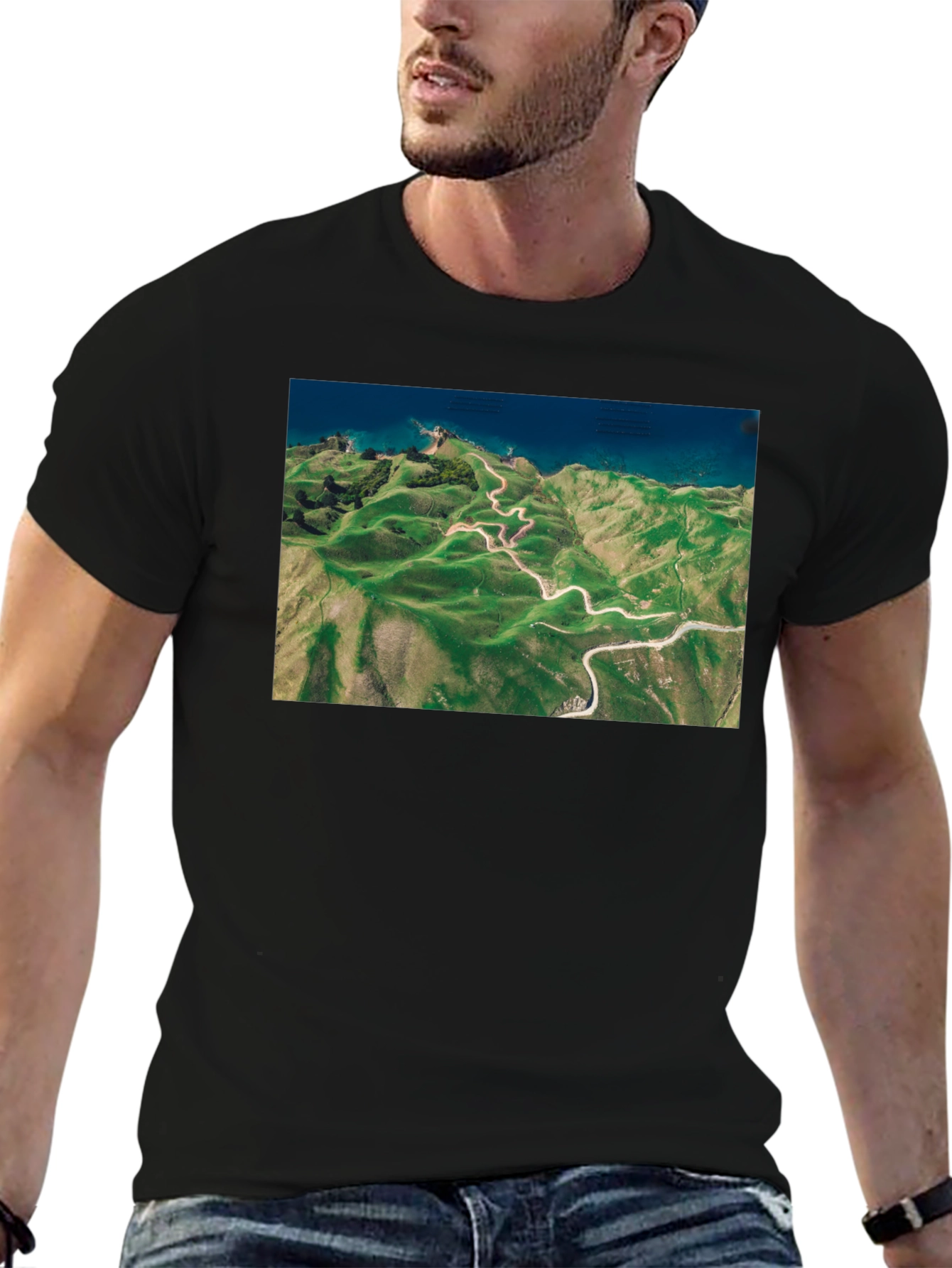 Scenic Route Tee - Black Cotton T-Shirt