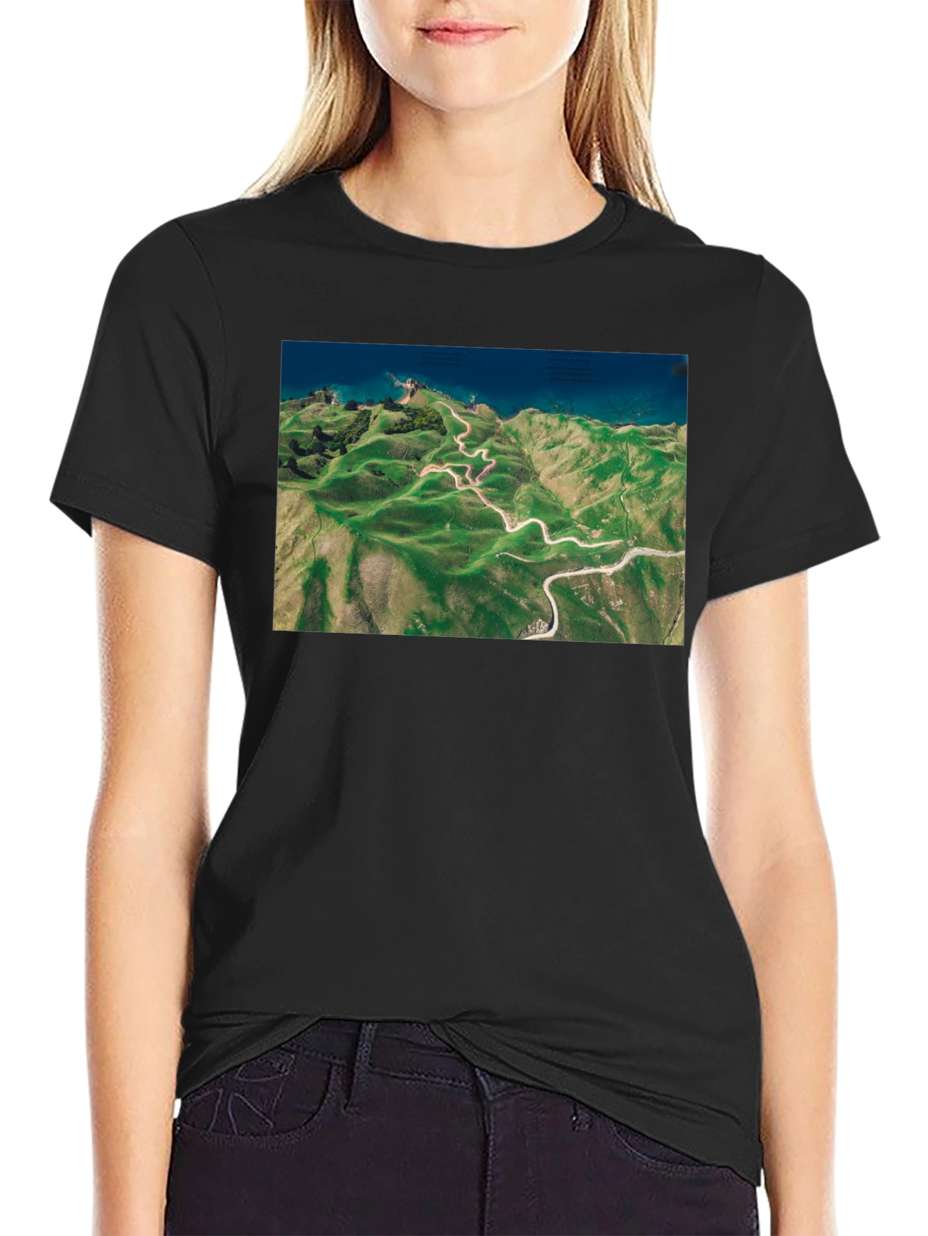 Scenic Route Tee - Black Cotton T-Shirt