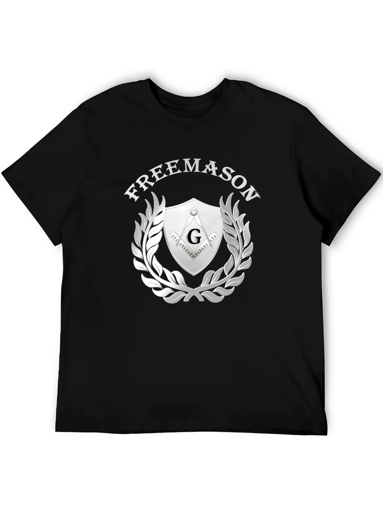 Freemason Symbol T-Shirt - Silver Emblem Design