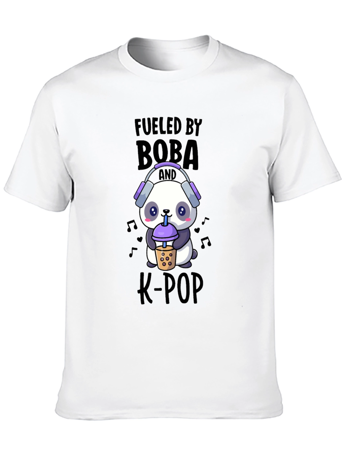 Fueled By Boba and K-Pop Panda T-Shirt
