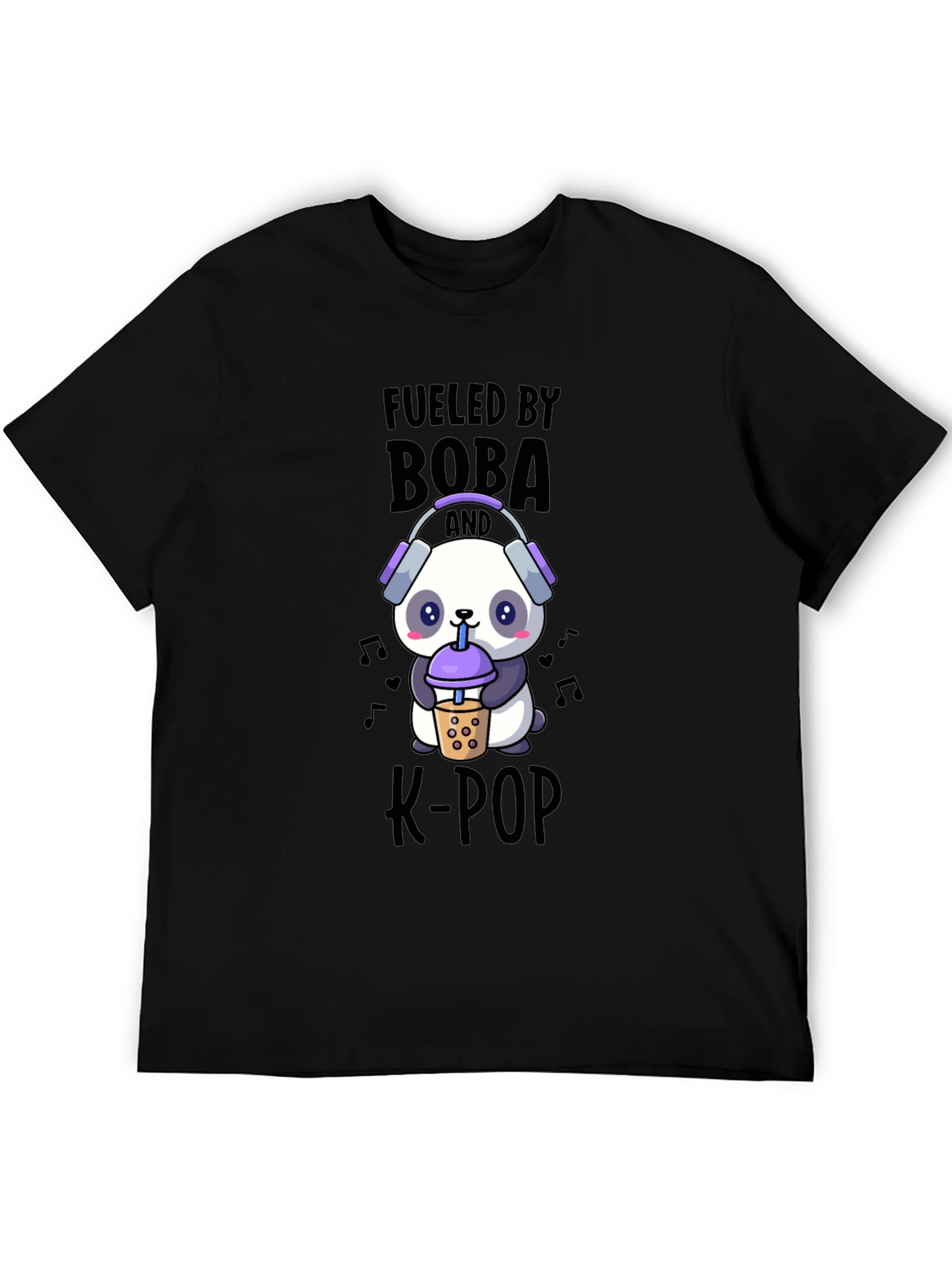 Fueled By Boba and K-Pop Panda T-Shirt