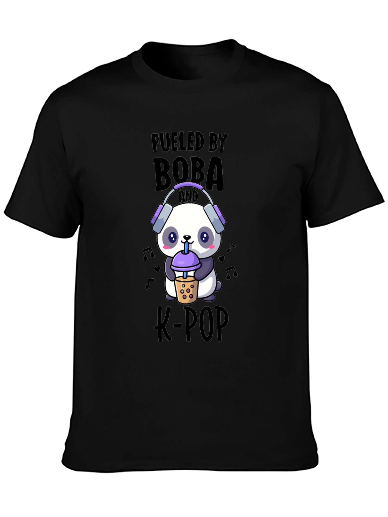 Fueled By Boba and K-Pop Panda T-Shirt