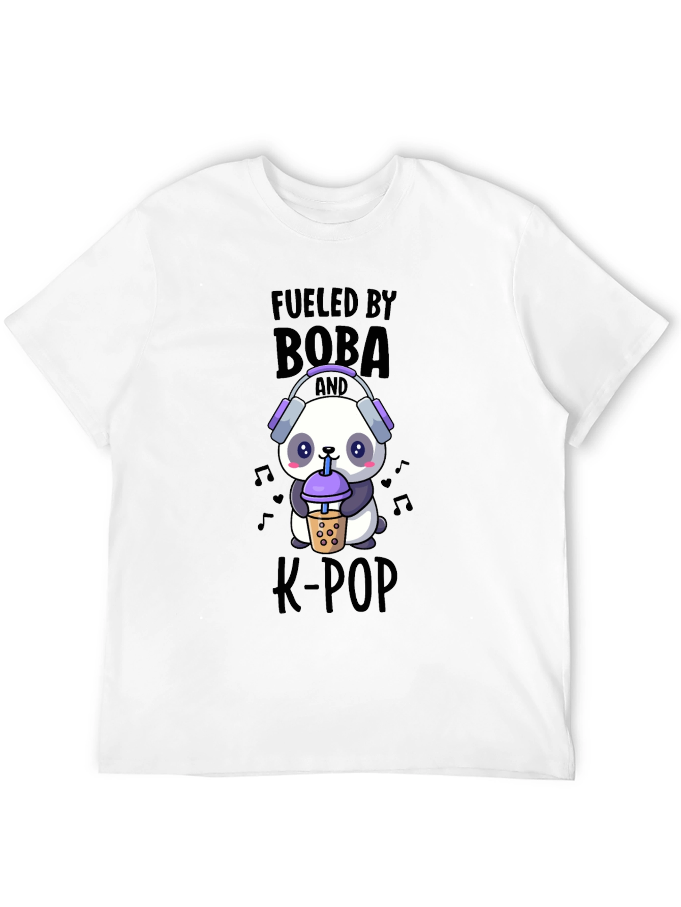 Fueled By Boba and K-Pop Panda T-Shirt