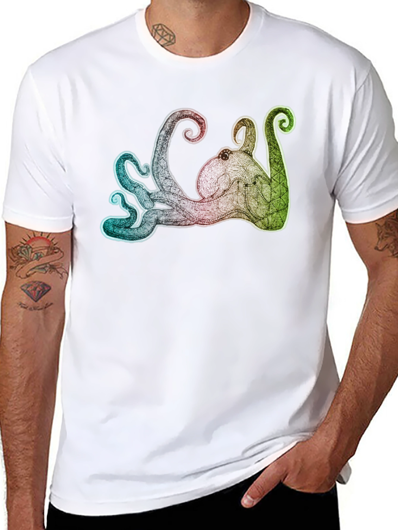 Octopus Graphic Tee - Mens Black T-Shirt