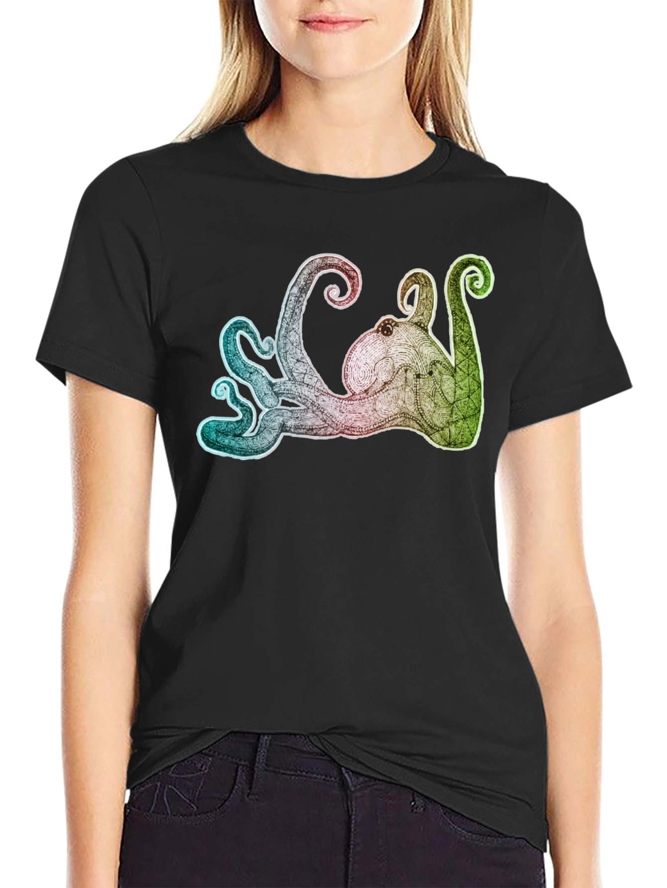 Octopus Graphic Tee - Mens Black T-Shirt