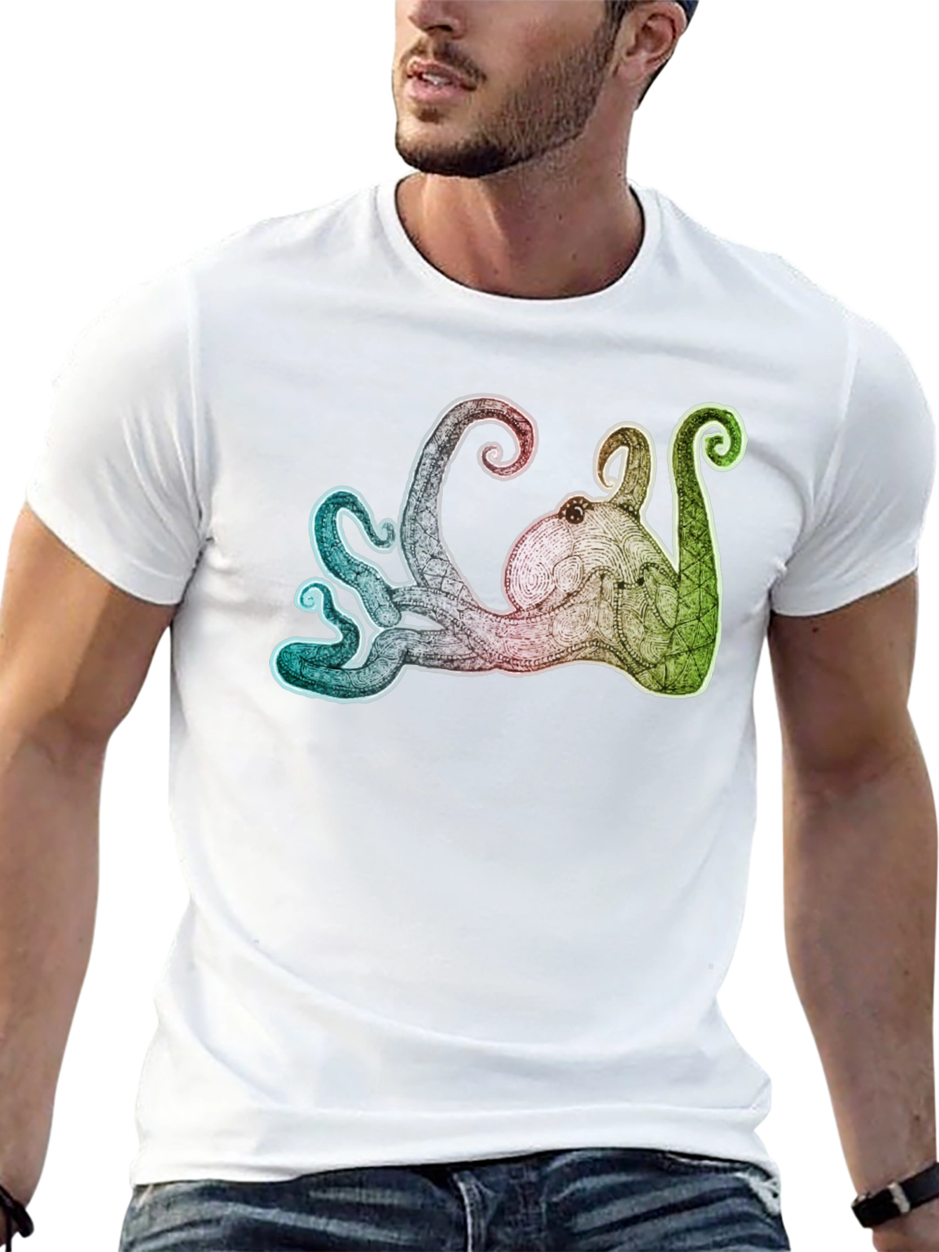 Octopus Graphic Tee - Mens Black T-Shirt