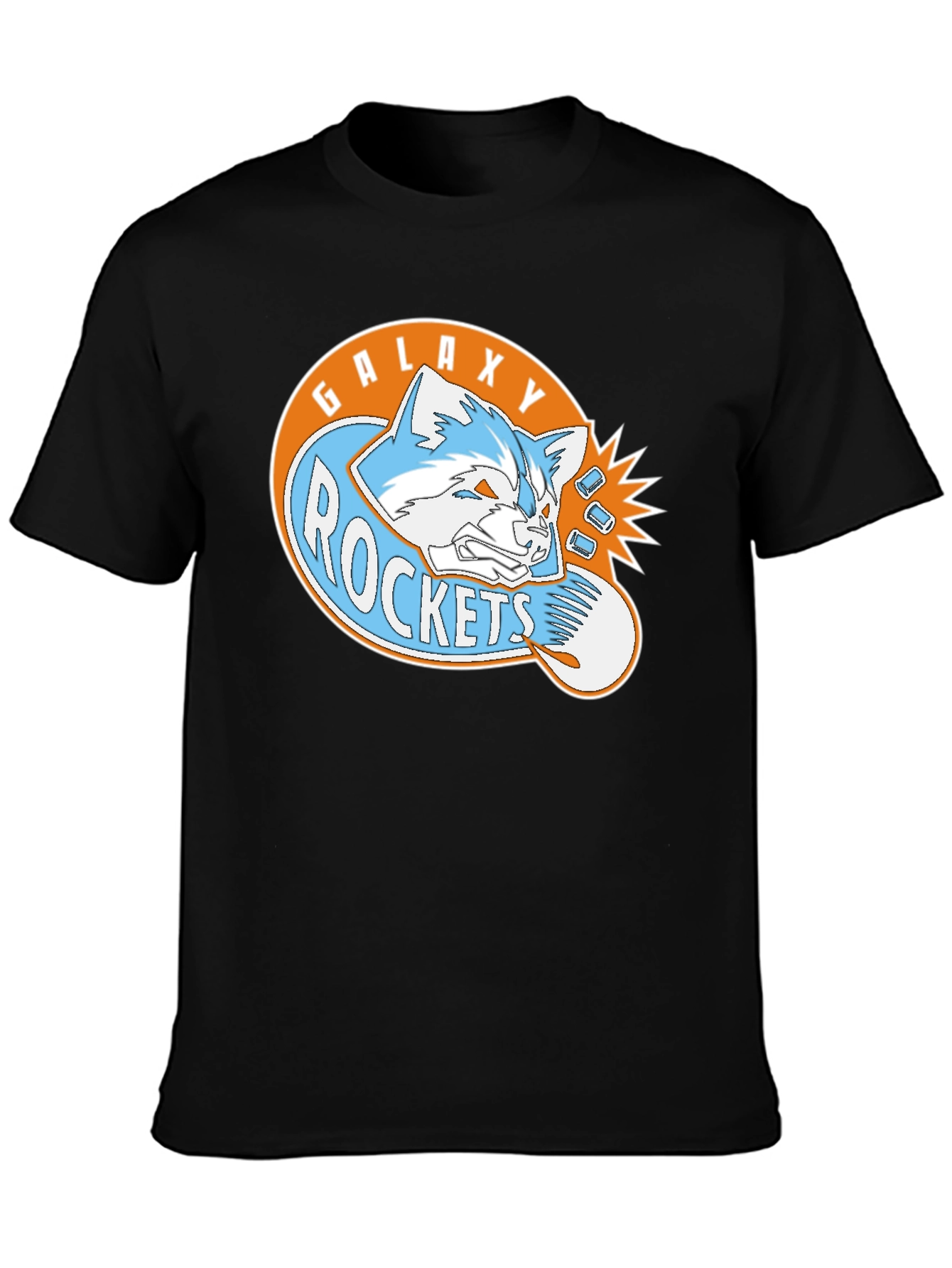 Galaxy Rockets Graphic Tee - Black Cotton Blend