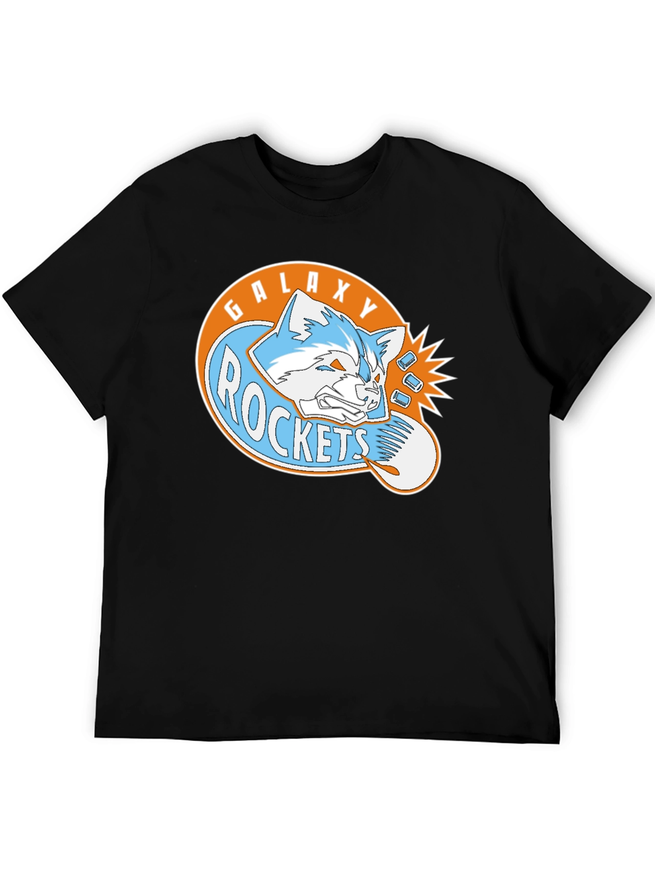 Galaxy Rockets Graphic Tee - Black Cotton Blend