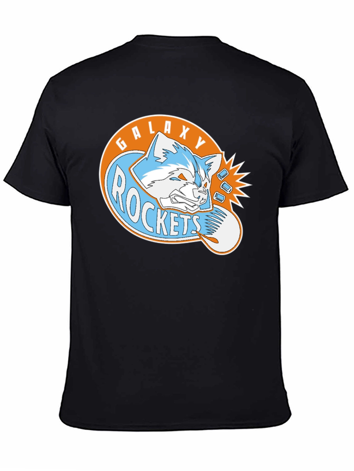 Galaxy Rockets Graphic Tee - Black Cotton Blend
