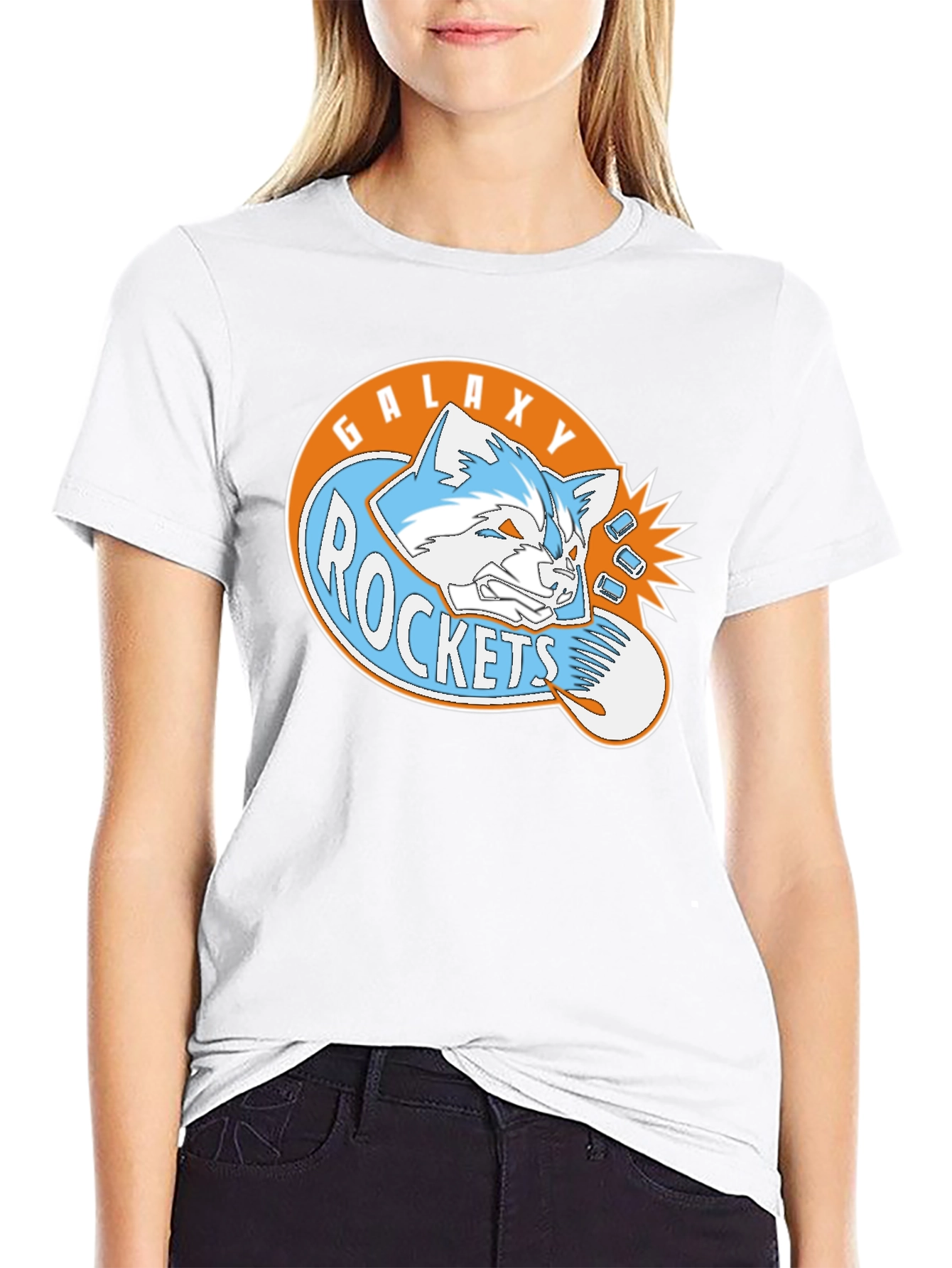 Galaxy Rockets Graphic Tee - Black Cotton Blend