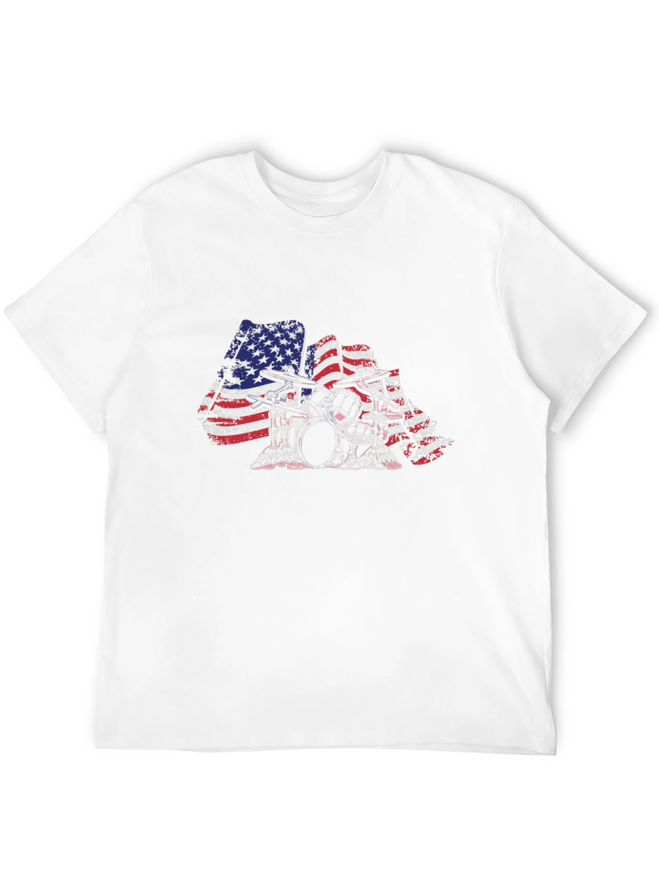 American Flag Drum Set Graphic Tee