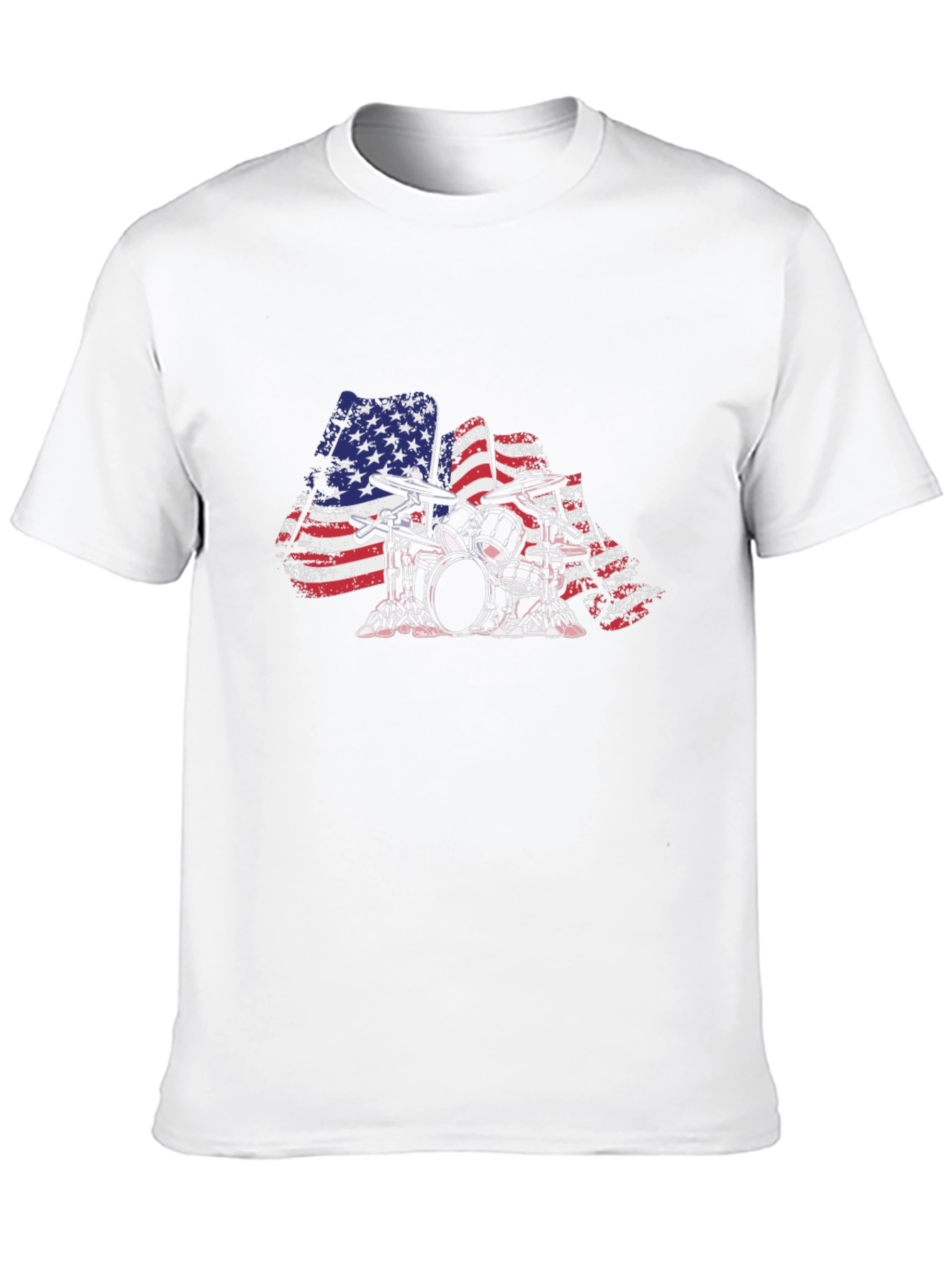 American Flag Drum Set Graphic Tee