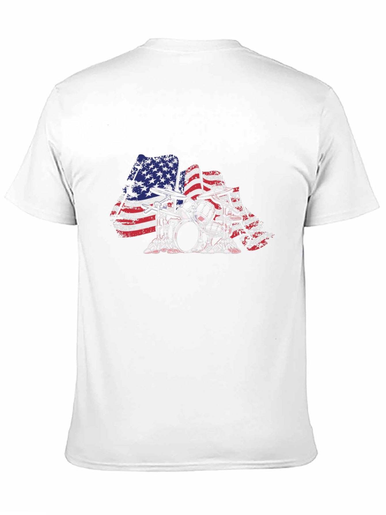 American Flag Drum Set Graphic Tee