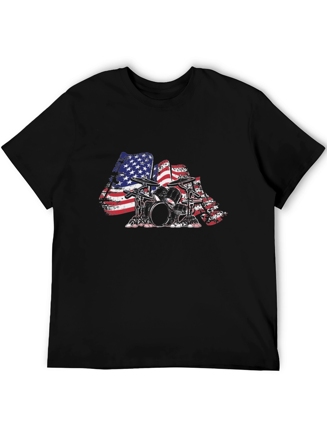 American Flag Drum Set Graphic Tee