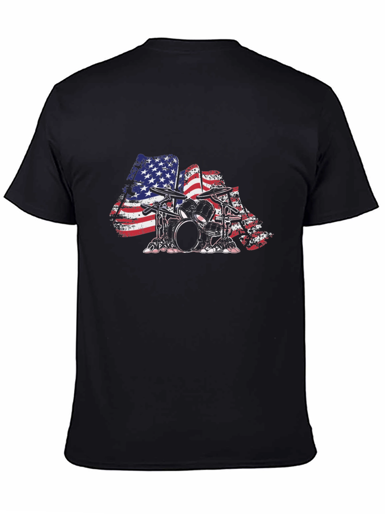 American Flag Drum Set Graphic Tee